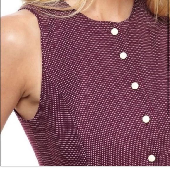 Gal Meets Glam Polka Dot Meg Sleeveless Jacquard Fit &Flare Button Front Dress 8 - Picture 4 of 12